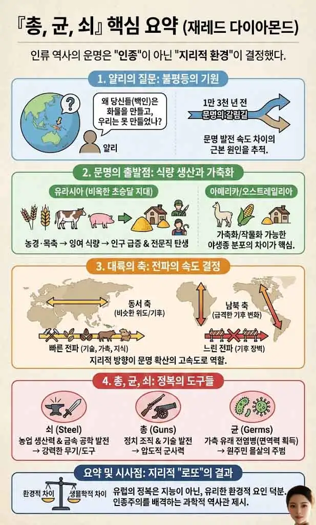 총, 균, 쇠 표지 이미지 인포그래픽-1
