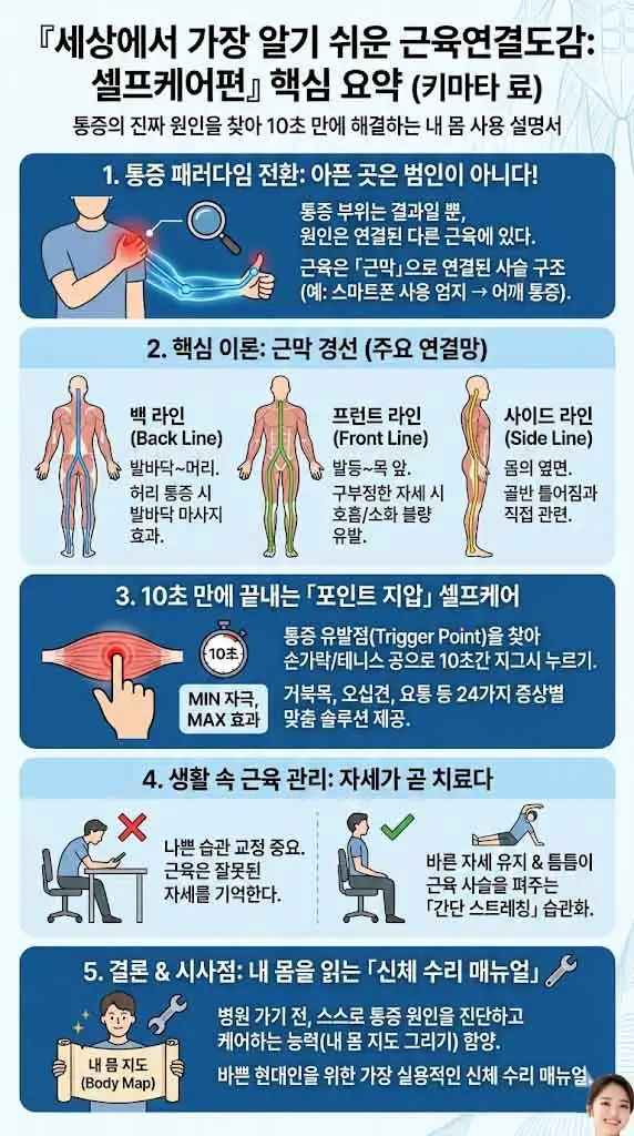 세상에서 가장 알기 쉬운 근육연결도감: 셀프케어편 인포그래픽-1
