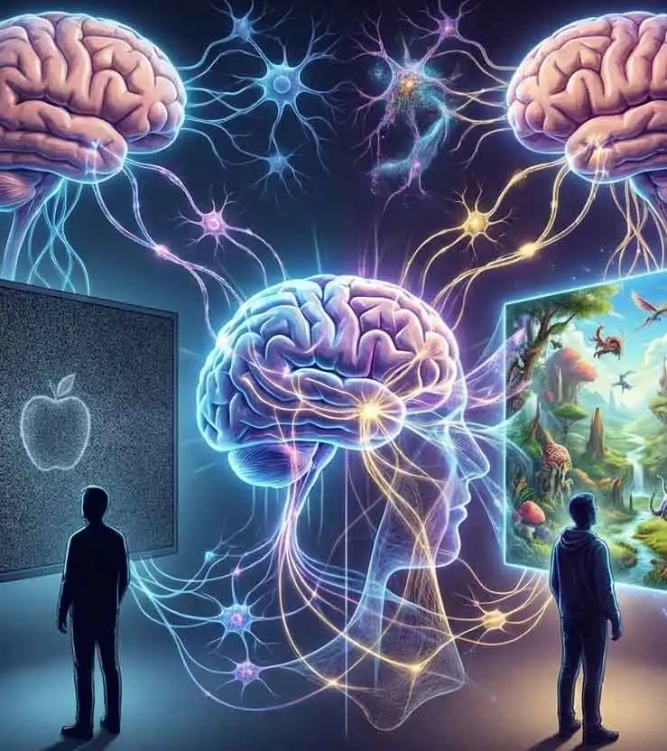 상상하는 뇌 끝단 이미지