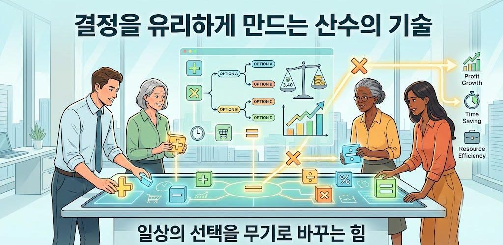 '결정을 유리하게 만드는 산수의 기술 표지 이미지